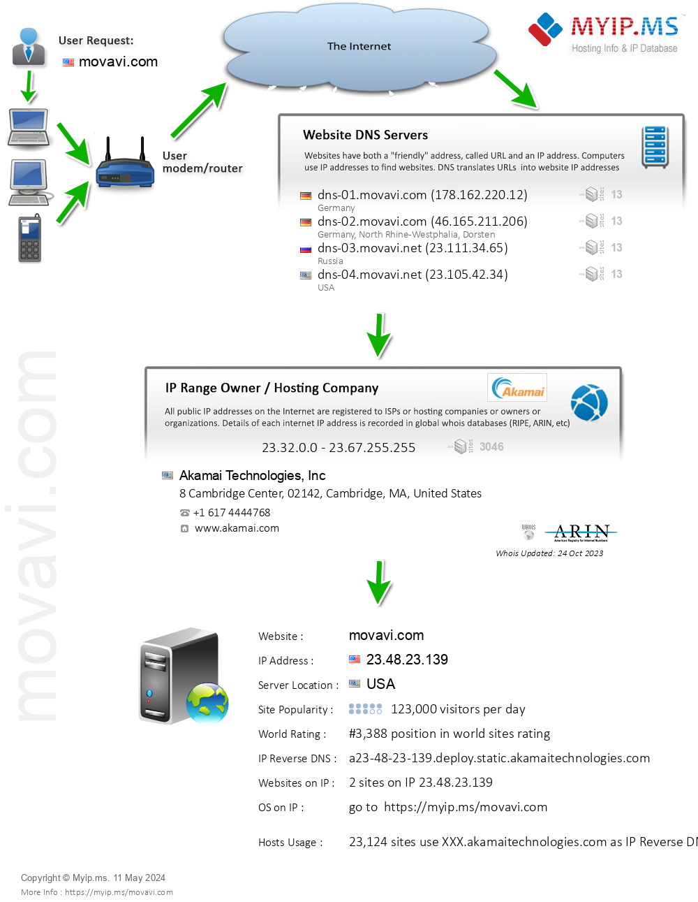 Movavi.com - Website Hosting Visual IP Diagram