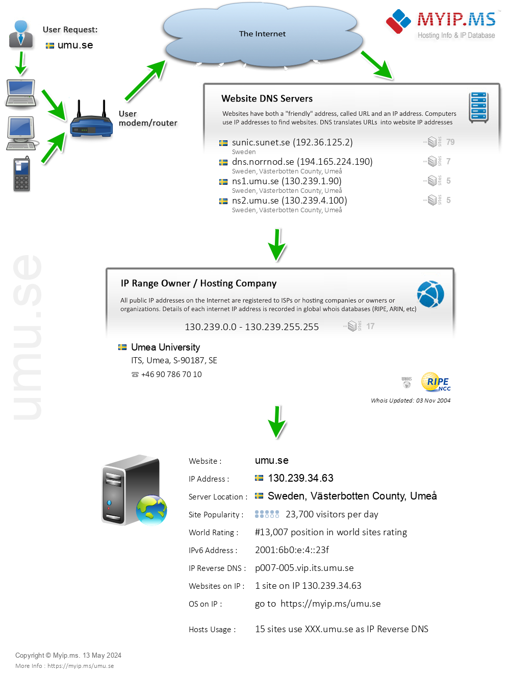 Umu.se - Website Hosting Visual IP Diagram