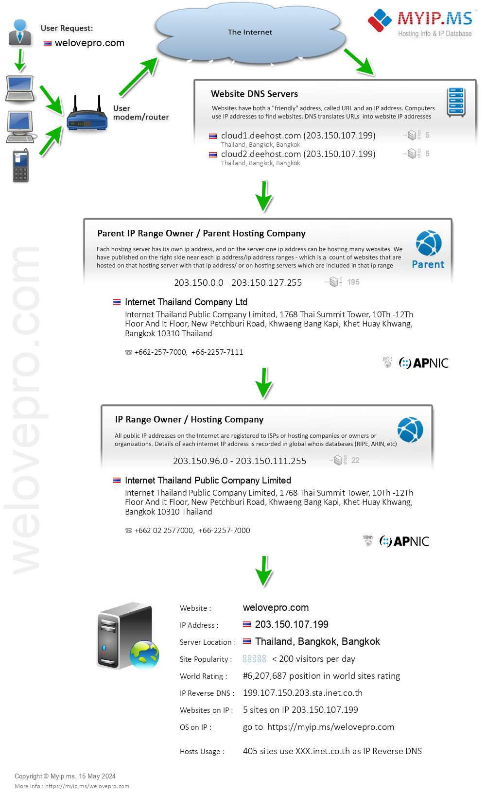 Welovepro.com - Website Hosting Visual IP Diagram