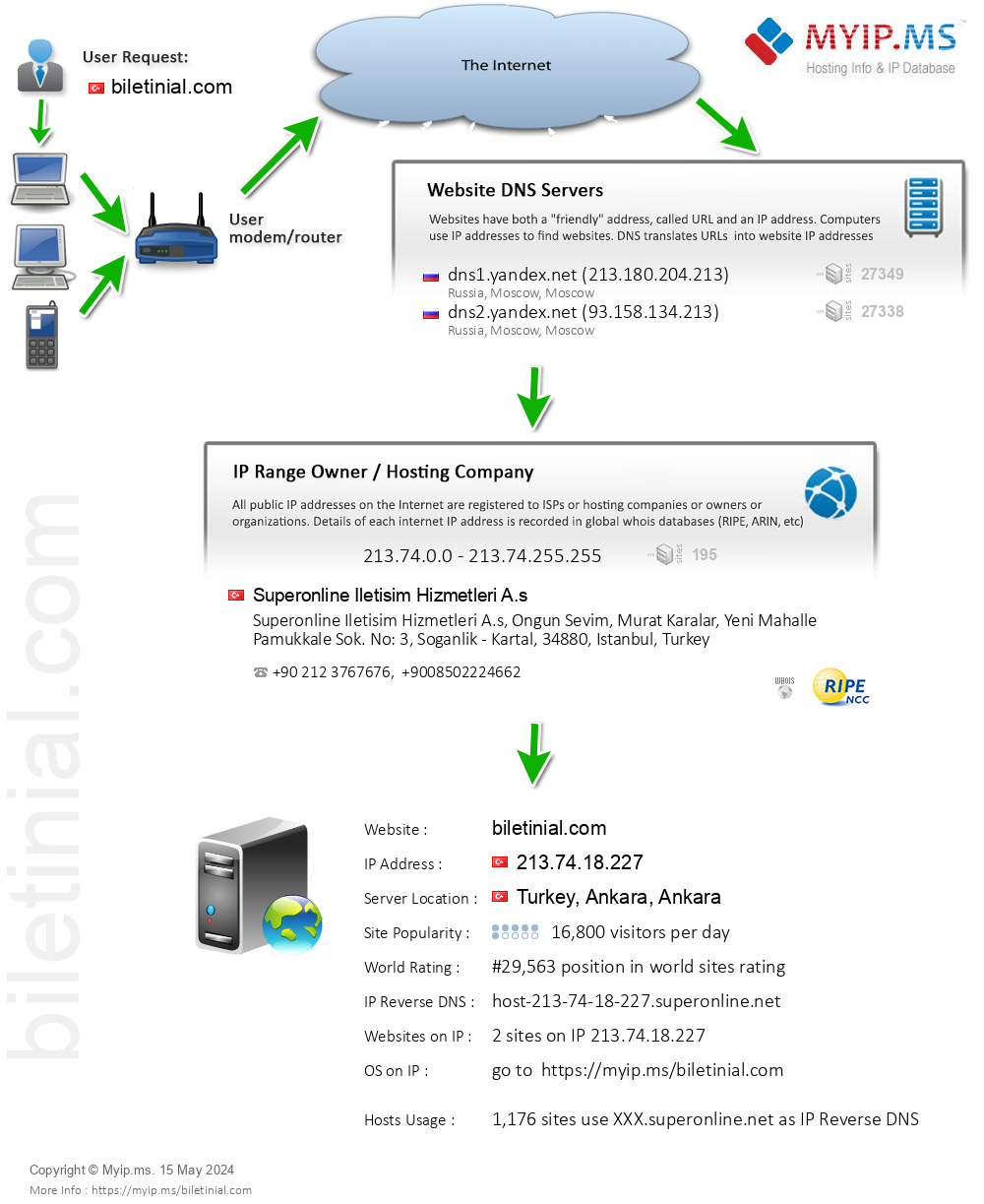 Biletinial.com - Website Hosting Visual IP Diagram