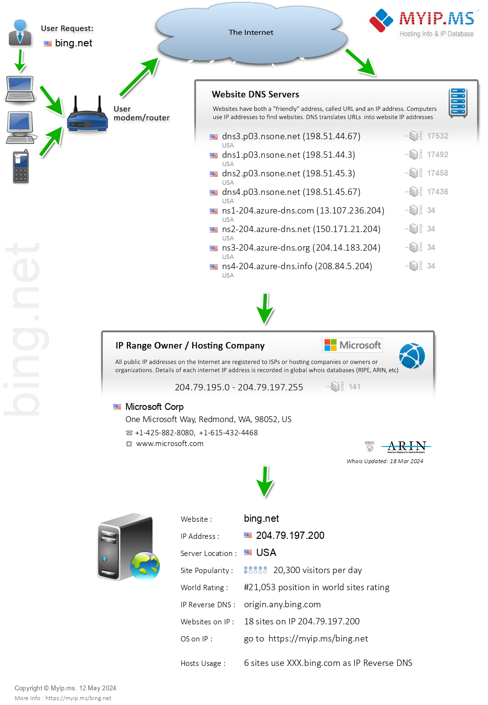 Bing.net - Website Hosting Visual IP Diagram